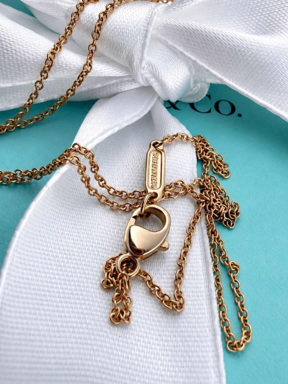 LONG RARE LENGTH Tiffany & Co Rubedo Metal Chain Necklace 24 inches